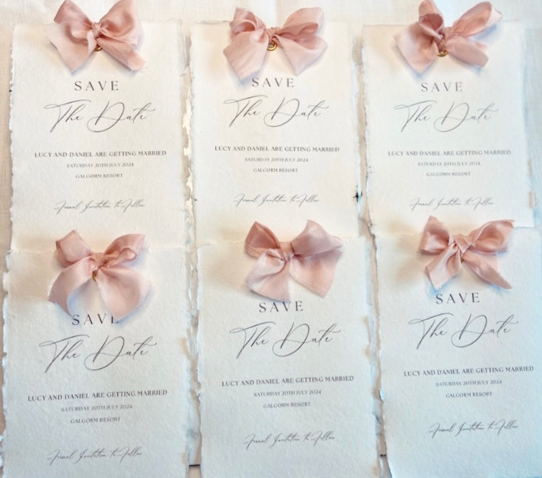 Wedding Save The Date with Bow