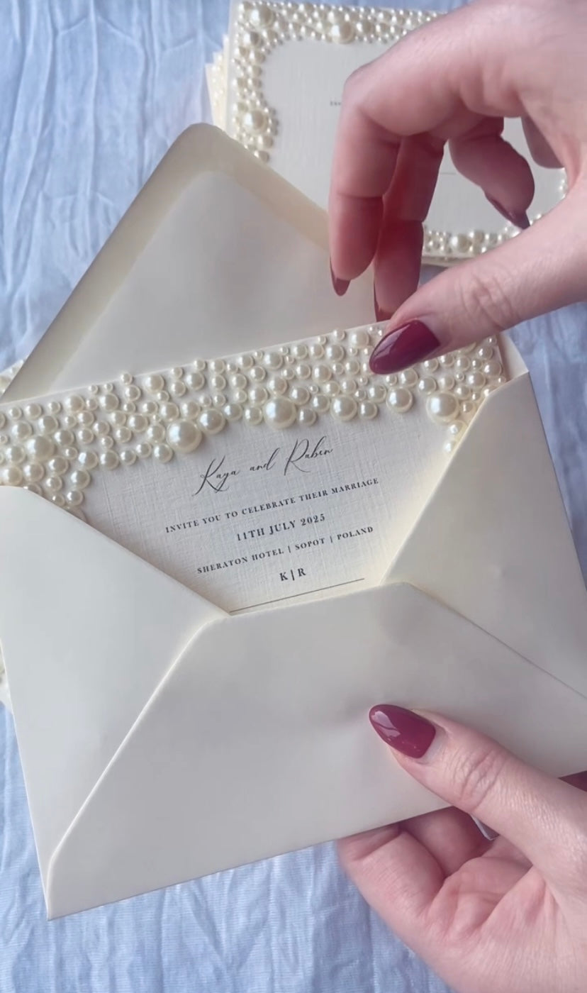 Wedding Luxury Pearl Invitation