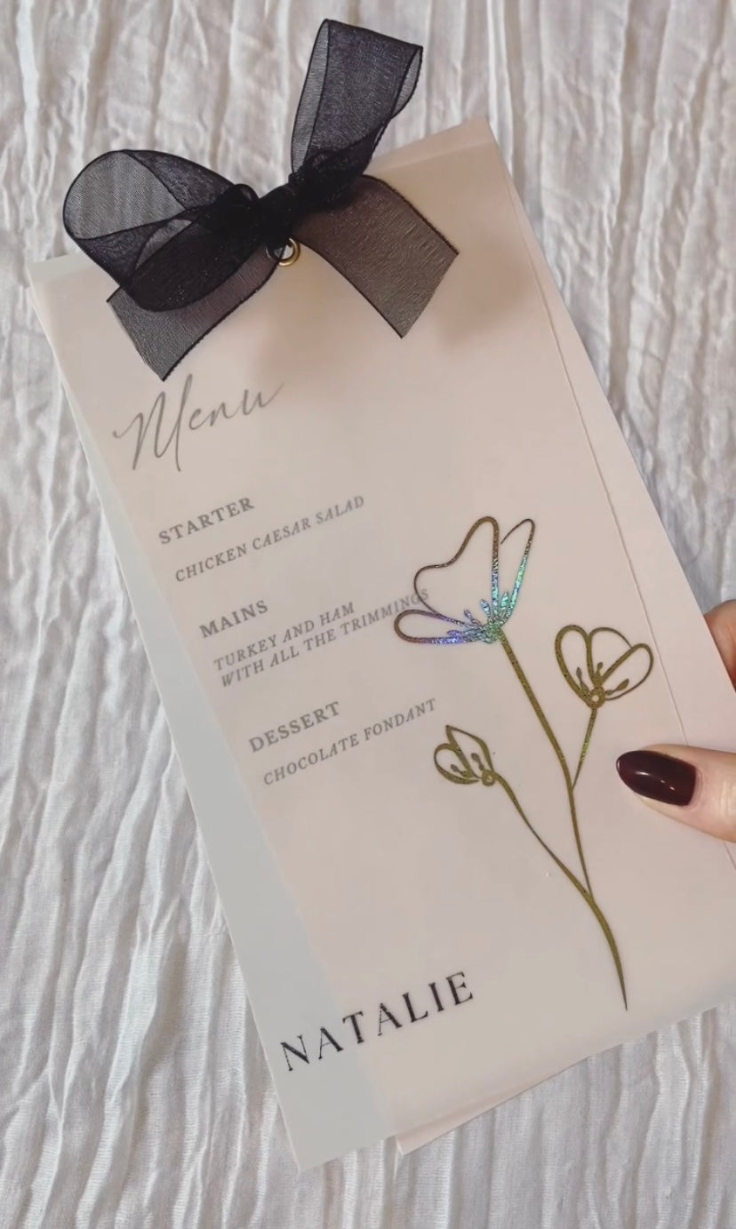 Wedding Menu with Place Name