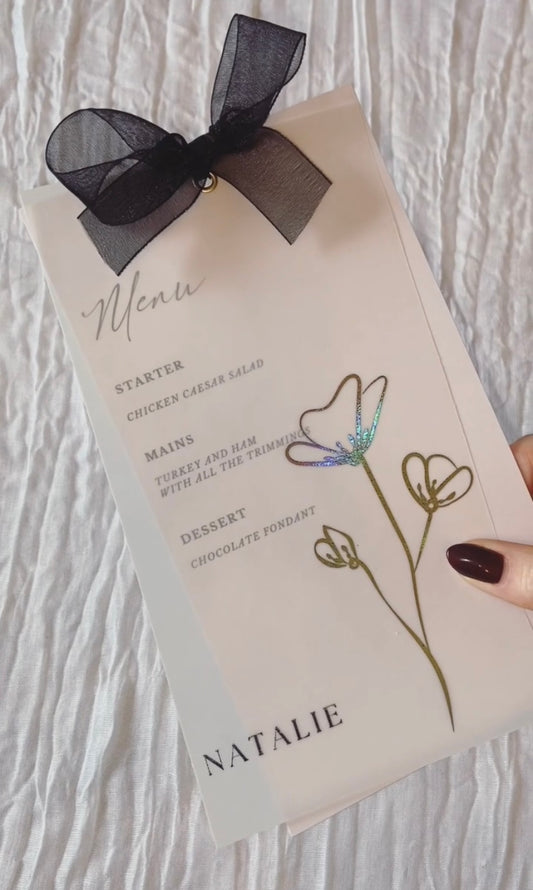 Wedding Menu with Place Name
