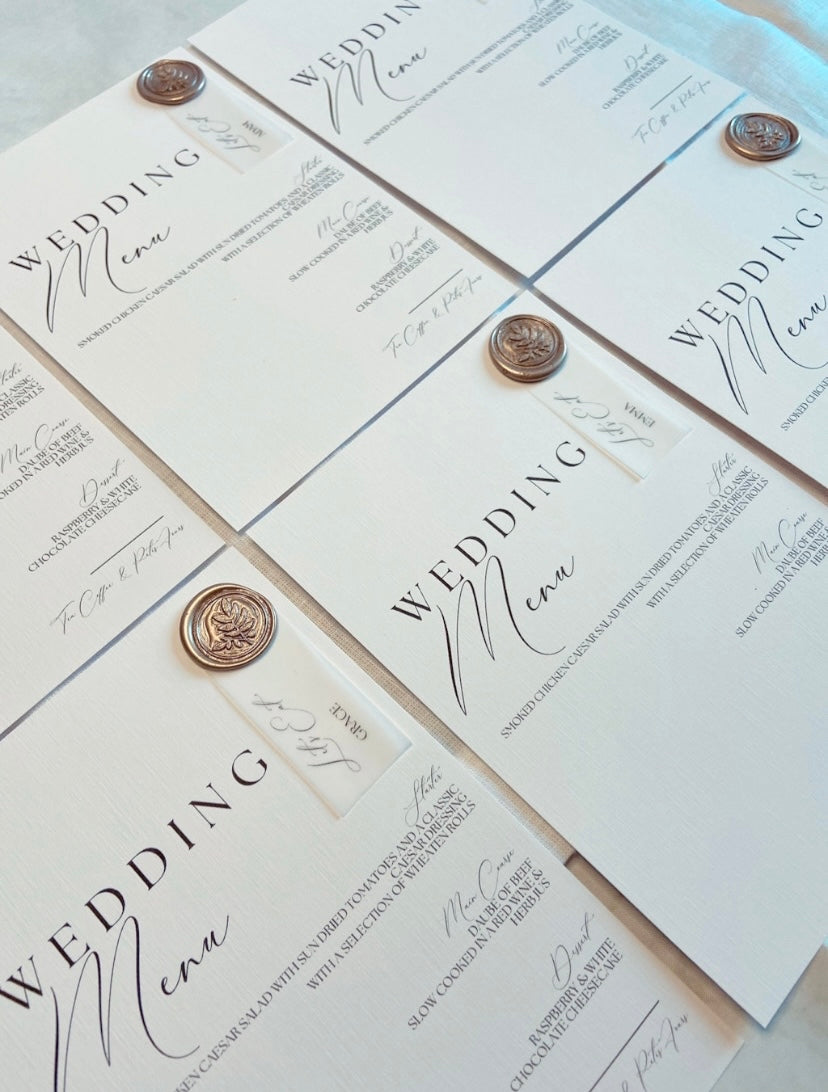 Wedding Menu with Place Name
