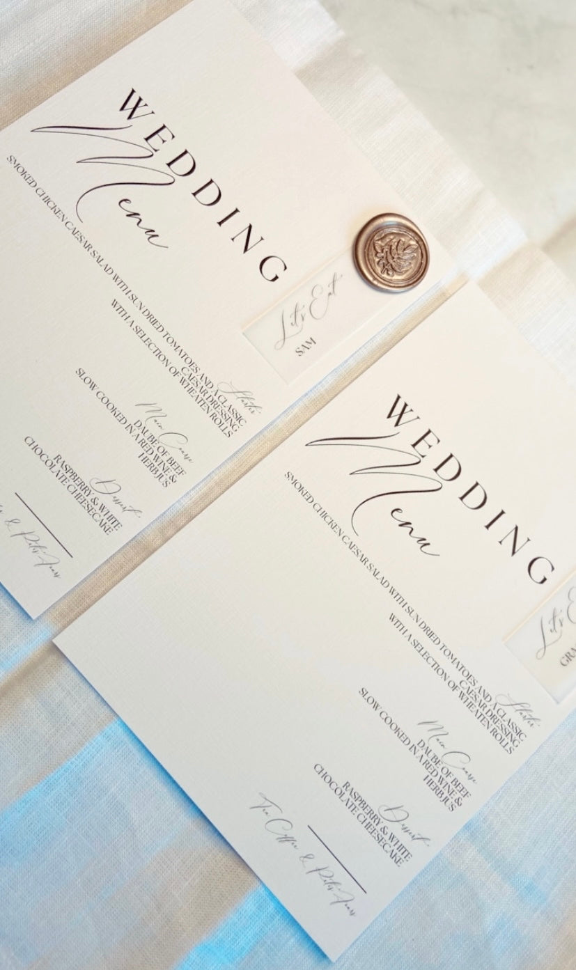 Wedding Menu with Place Name