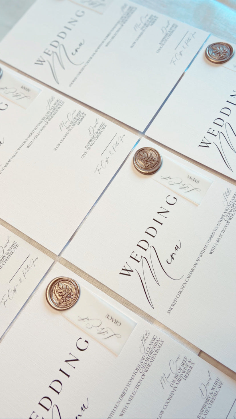 Wedding Menu with Place Name