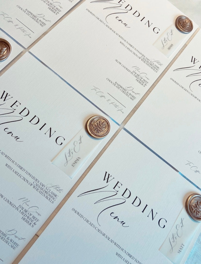 Wedding Menu with Place Name