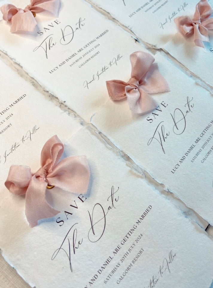 Wedding Save The Date with Bow