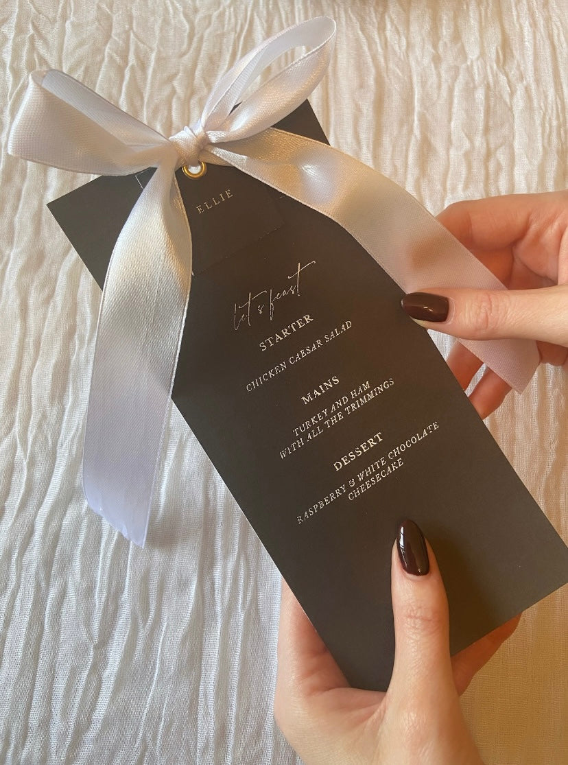 Wedding Menu with Place Name