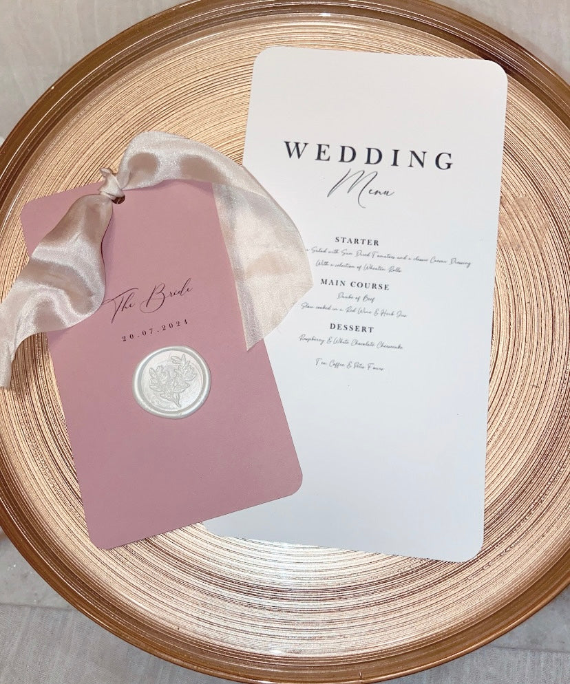 Wedding Place Name & Menu