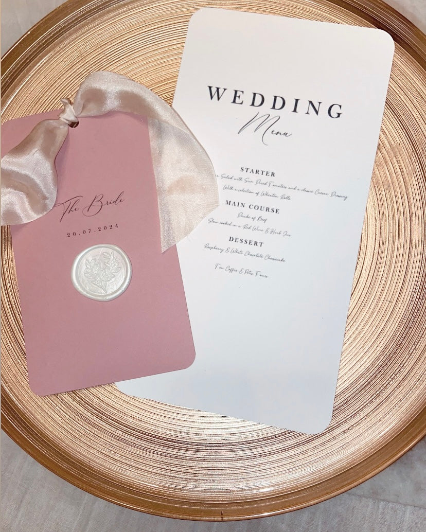 Wedding Place Name & Menu
