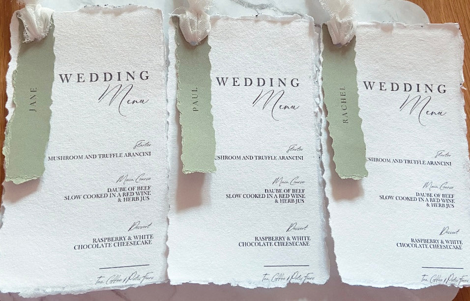 Wedding Menu with Place Name