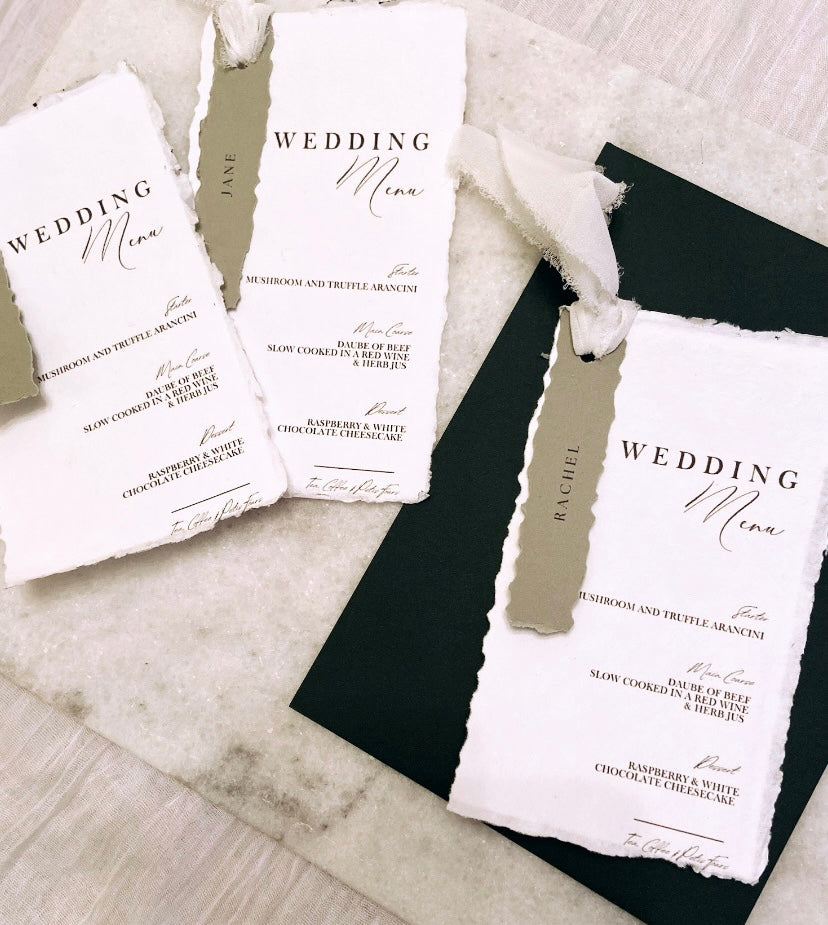 Wedding Menu with Place Name