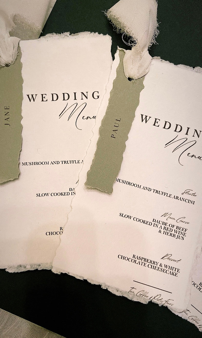 Wedding Menu with Place Name