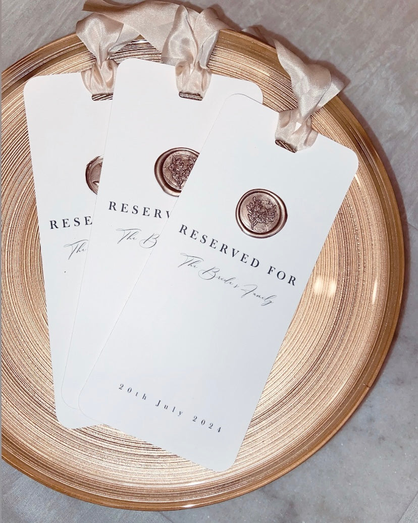 Wedding Reserved Seating Tags