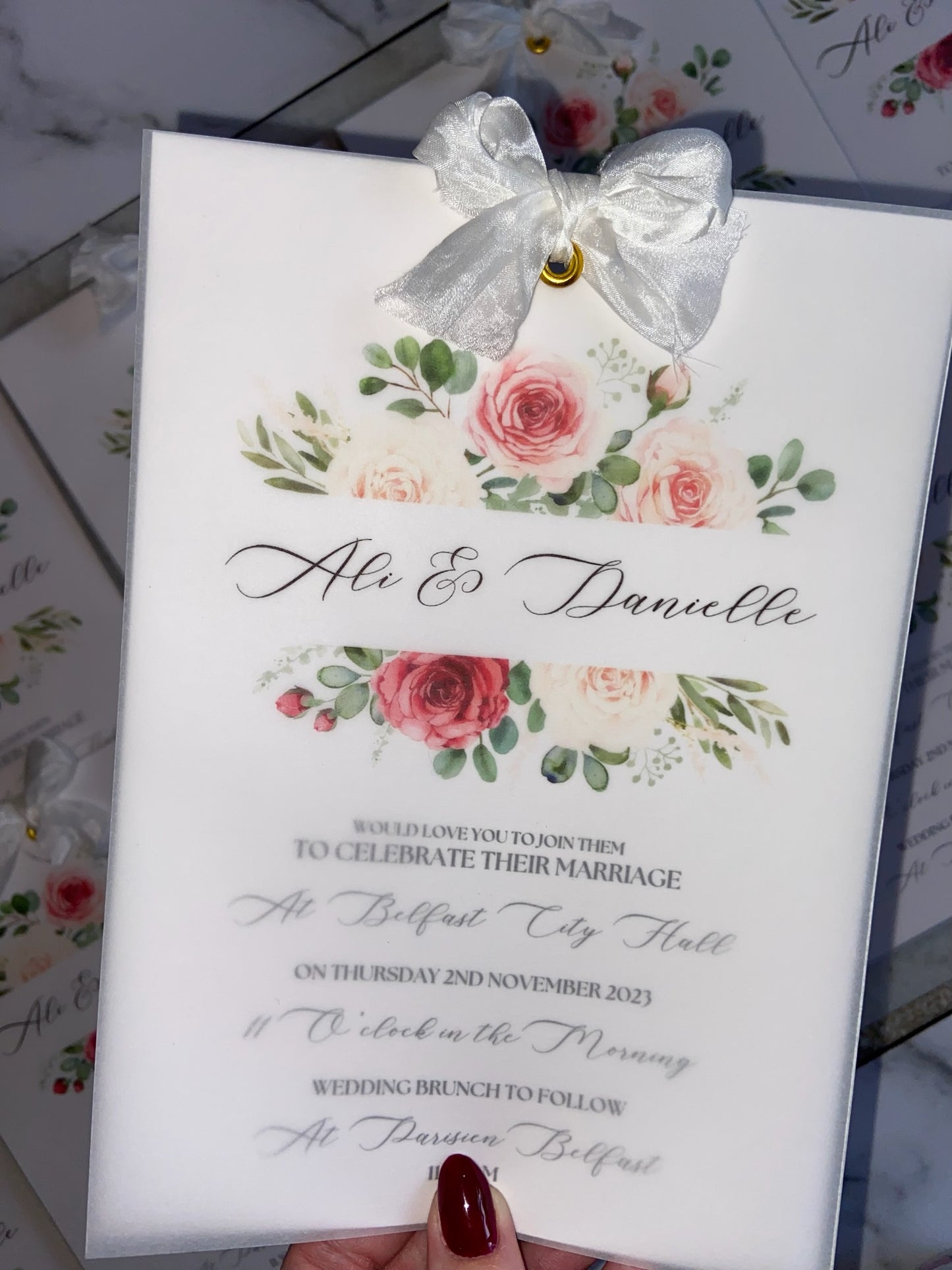 Wedding Invitation with Floral Detail
