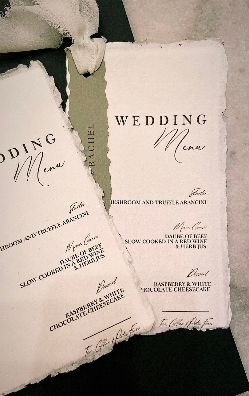 Wedding Menu with Place Name
