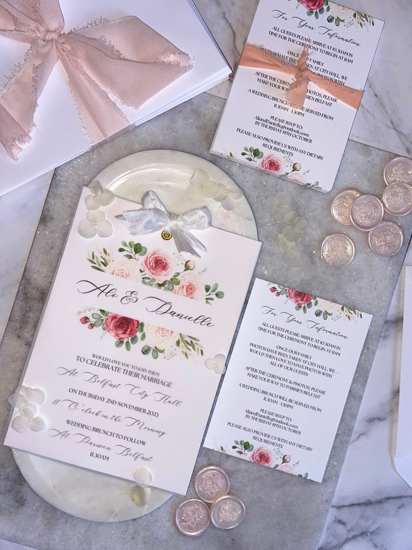 Wedding Invitation with Floral Detail
