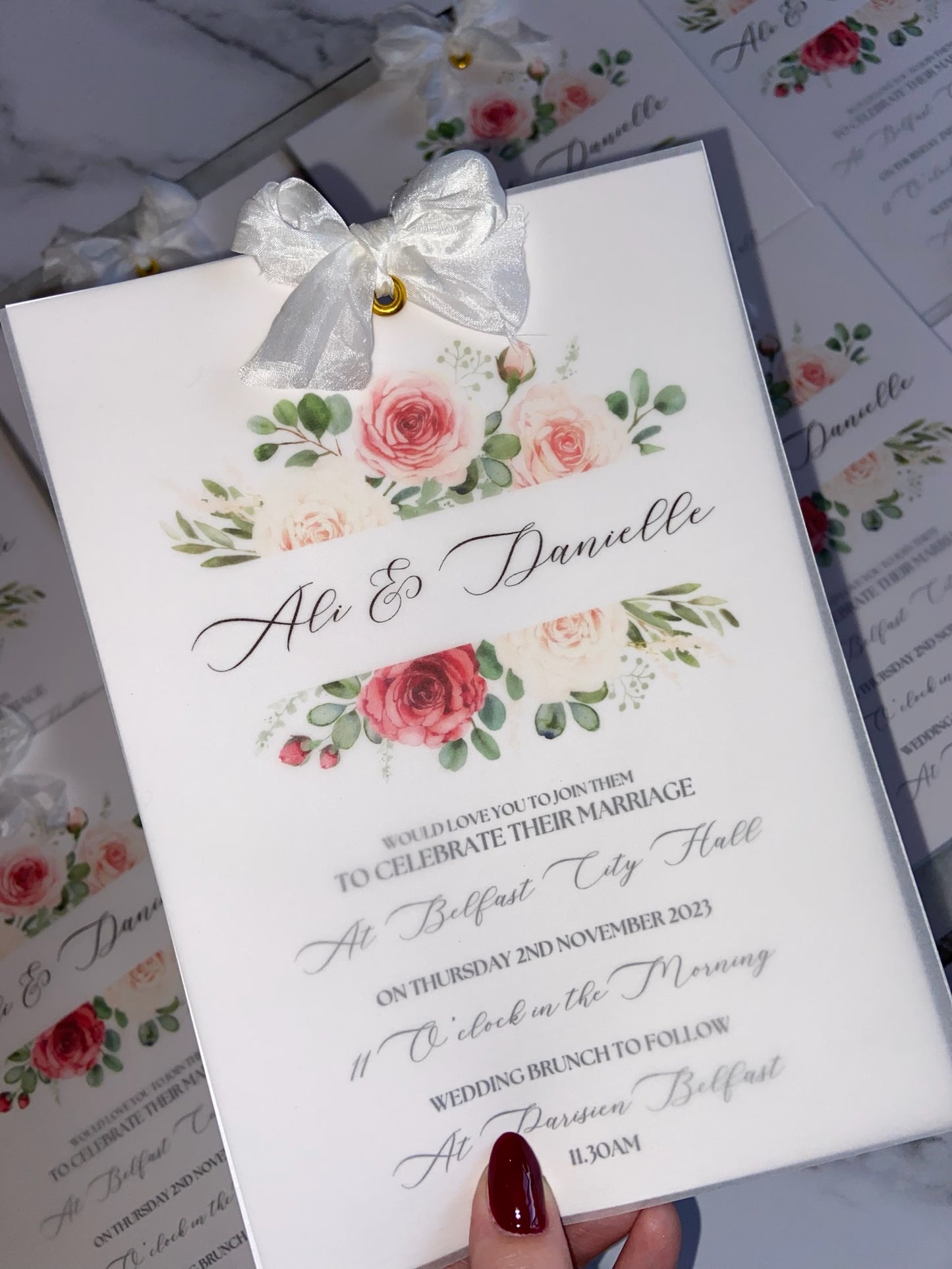 Wedding Invitation with Floral Detail