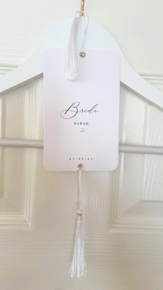Wedding Day Hanger Tag with Pearl Detail