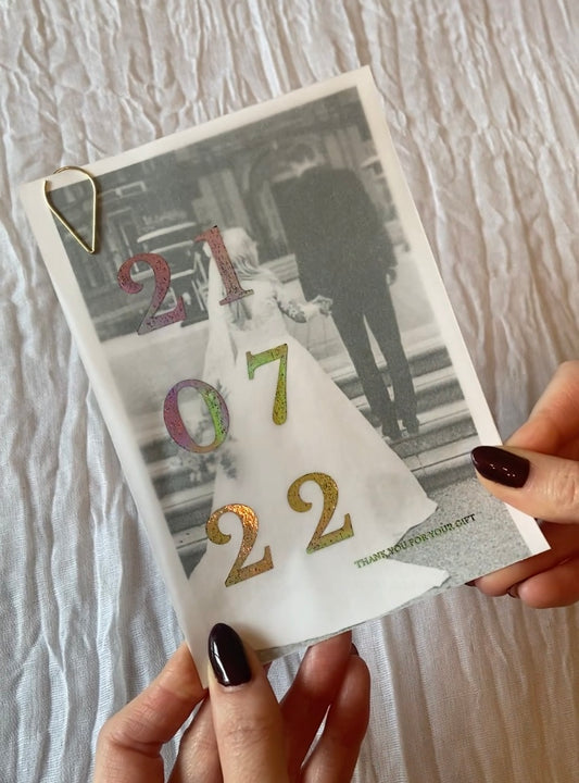 Wedding Thank You Card with Gold Foil
