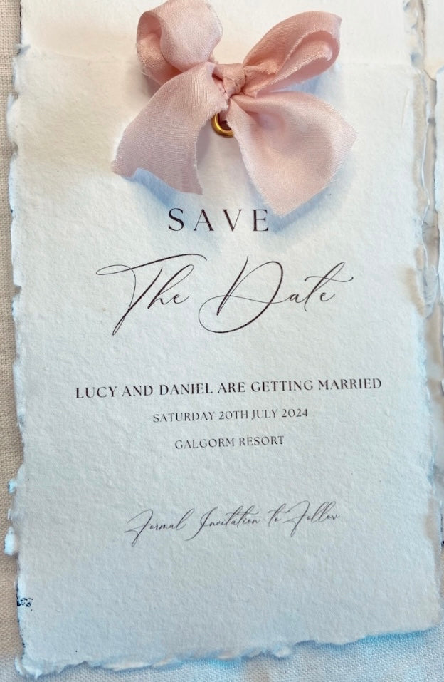 Wedding Save The Date with Bow