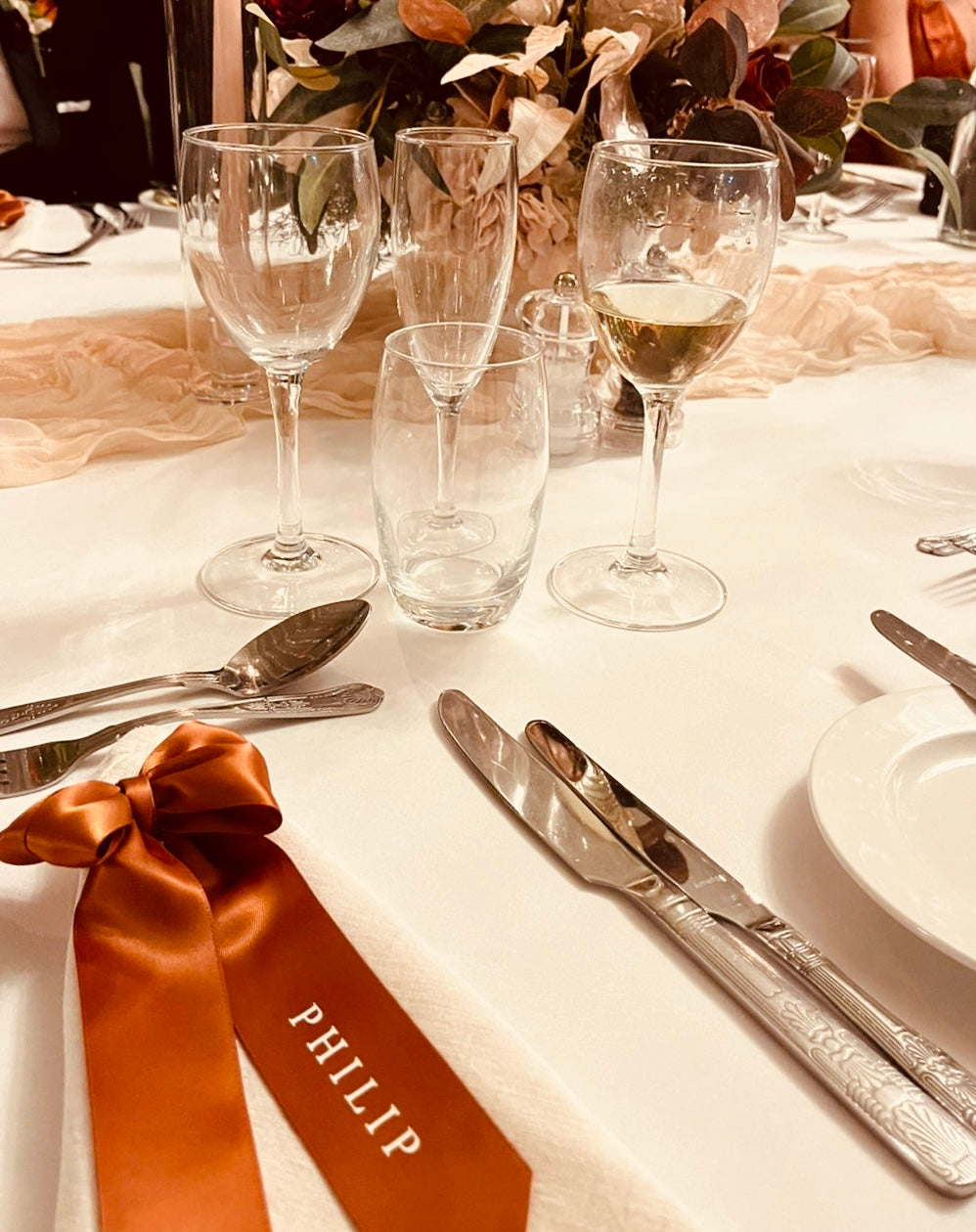 Wedding Place Name - Personalised Ribbon Bow