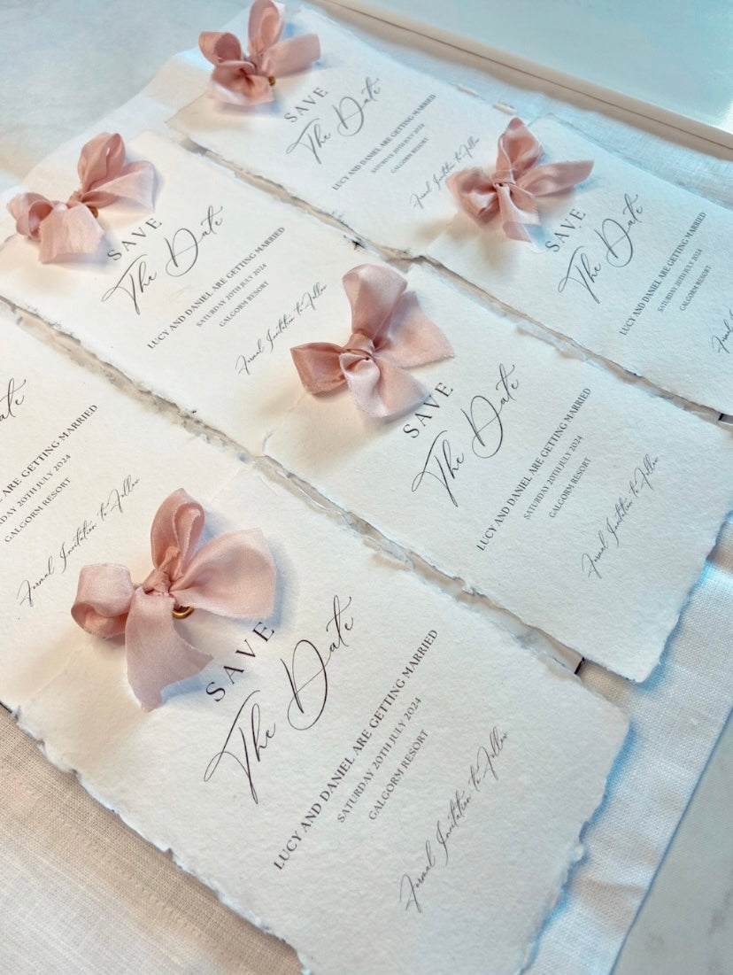 Wedding Save The Date with Bow