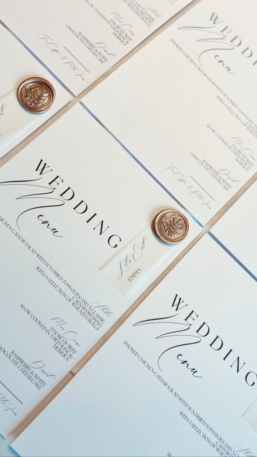 Wedding Menu with Place Name