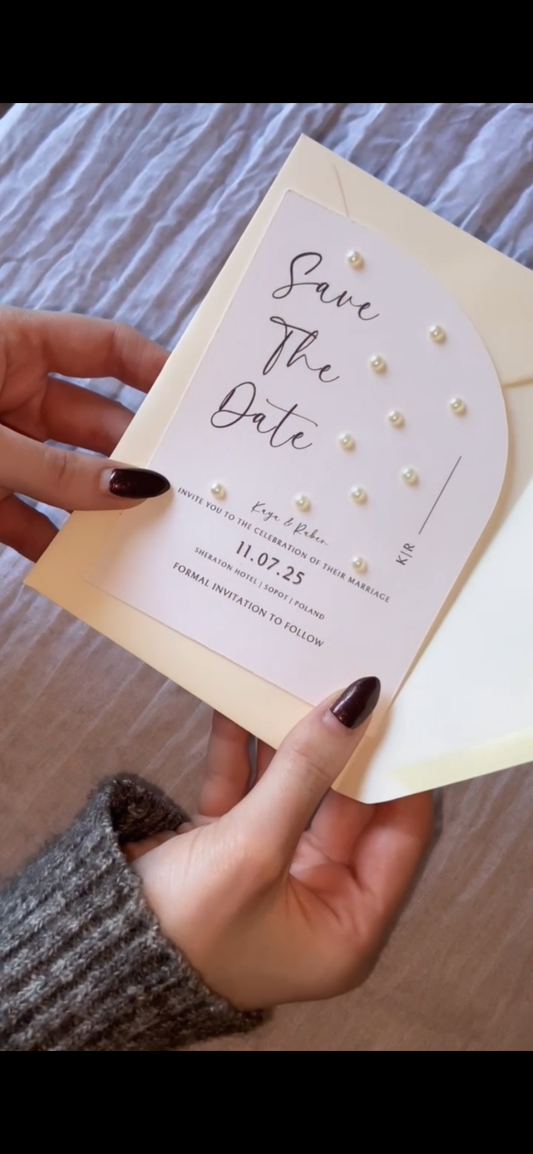 Wedding Save The Date with Pearls