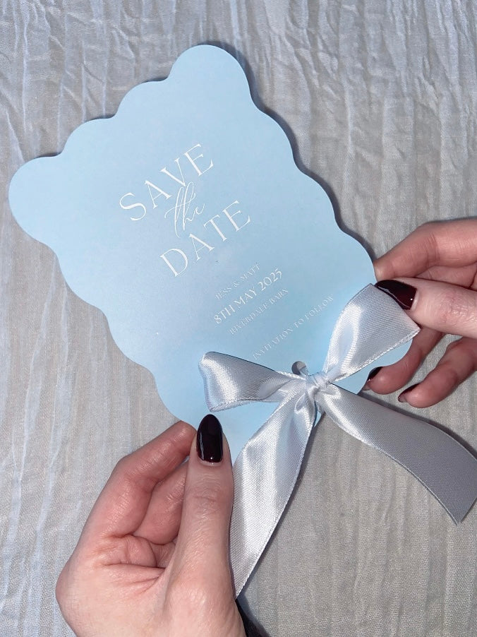 Wedding Wavy Save The Date with Bow