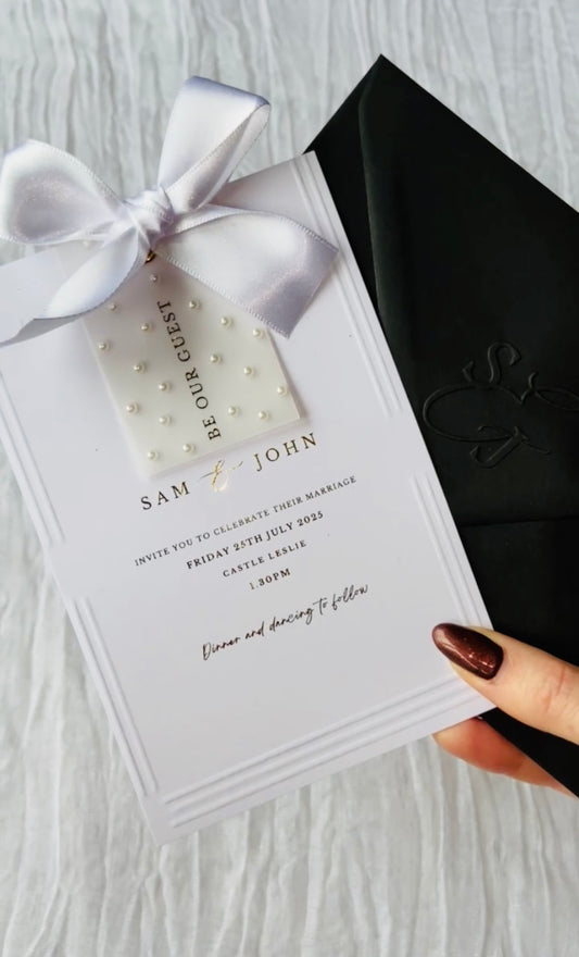 Wedding Pearl Tag Invitation