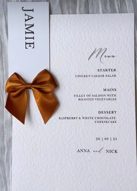 Wedding Place Name & Menu