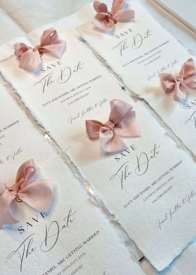 Wedding Save The Date with Bow