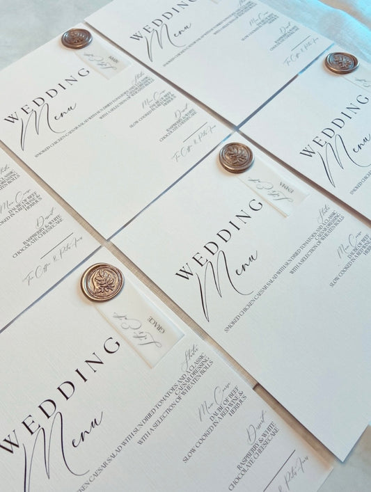 Wedding Menu with Place Name