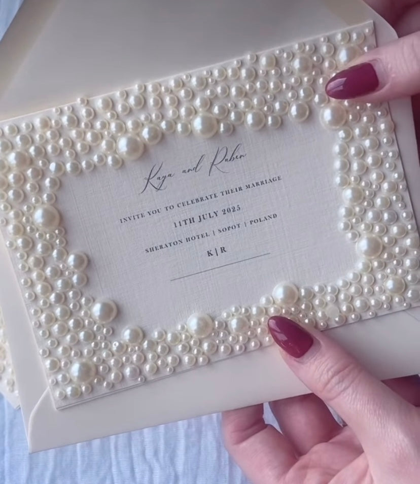 Wedding Luxury Pearl Invitation