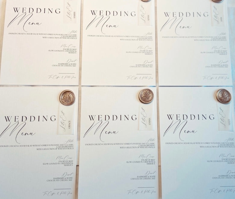 Wedding Menu with Place Name