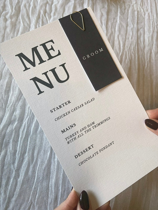 Wedding Menu with Place Name