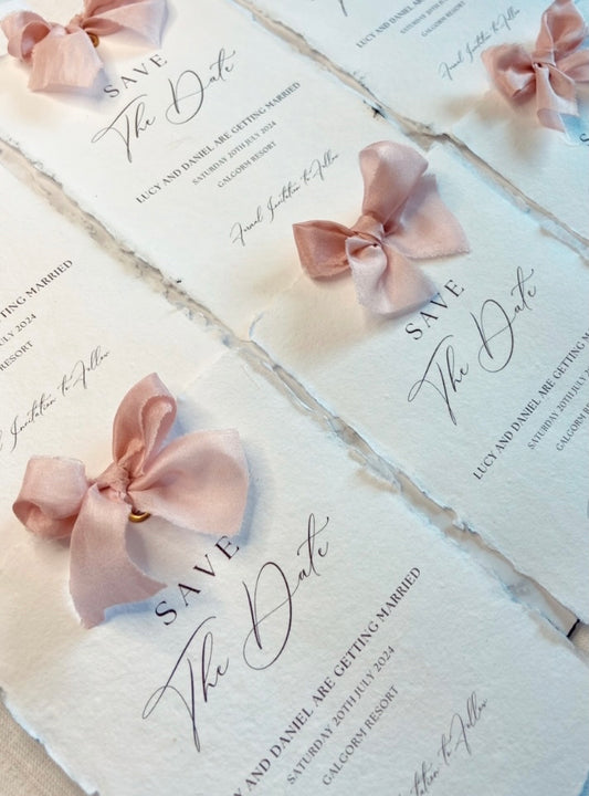 Wedding Save The Date with Bow