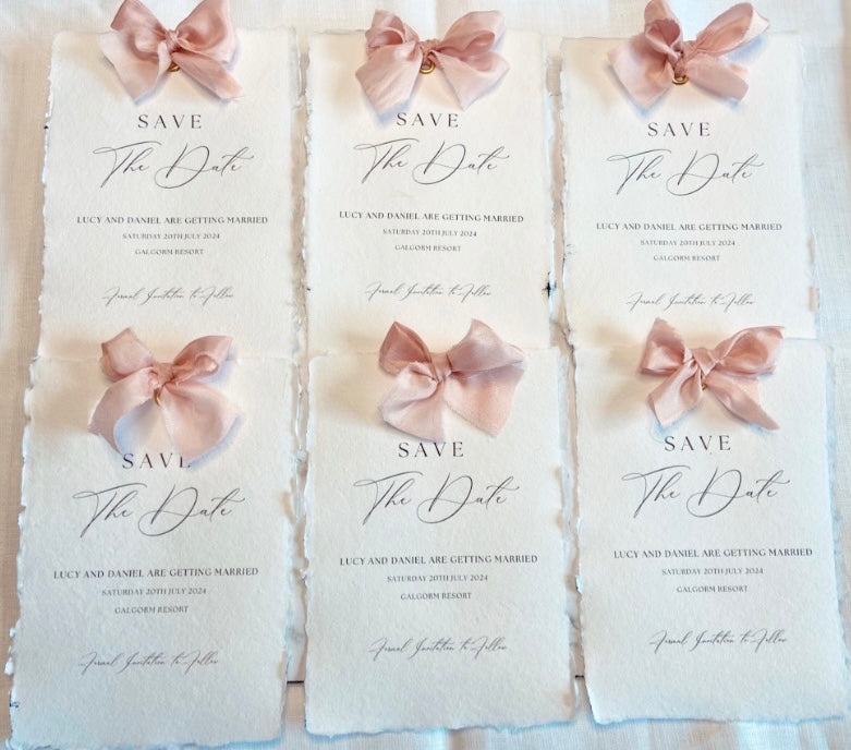 Wedding Save The Date with Bow