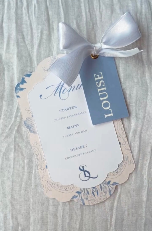 Wedding Place Name & Menu