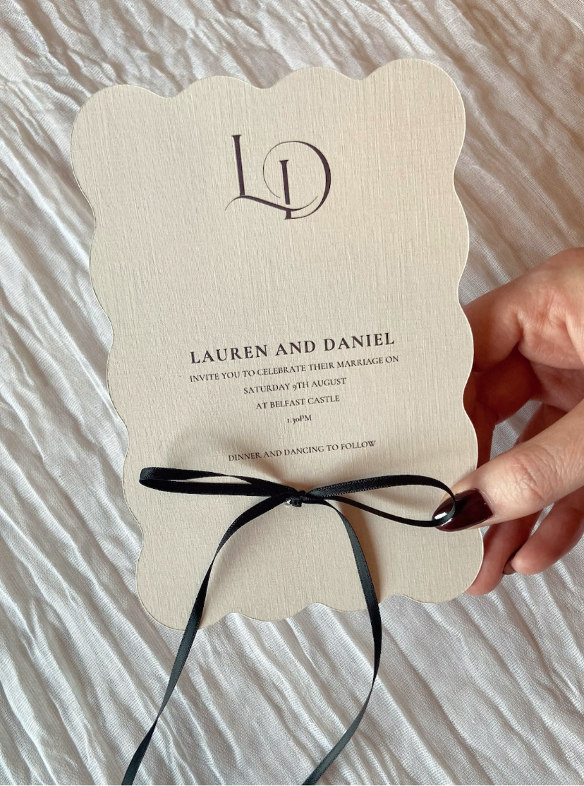 Wedding Wavy Invitation with Bow