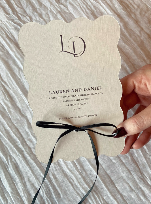 Wedding Wavy Invitation with Bow