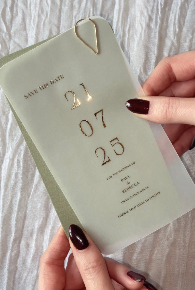 Wedding Save The Date with Gold Foil
