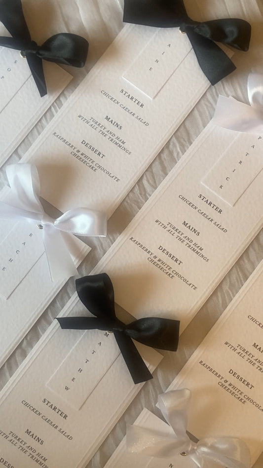 Wedding Menu with Place Name