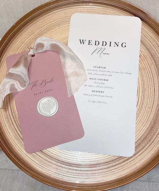 Wedding Place Name & Menu