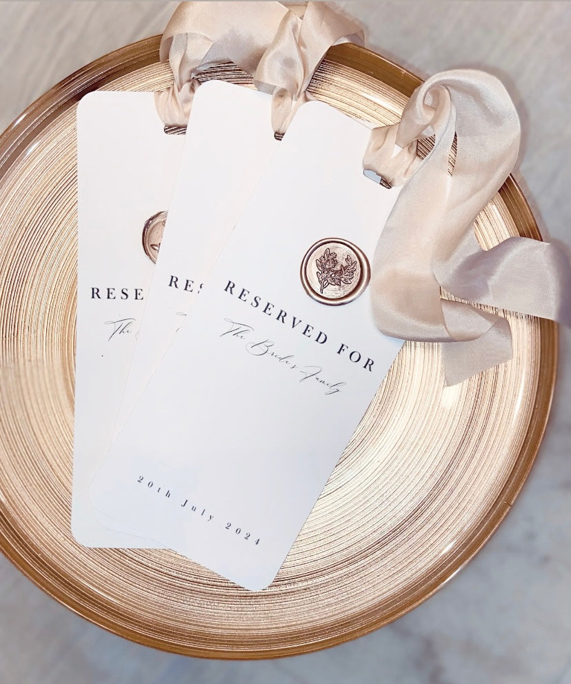 Wedding Reserved Seating Tags