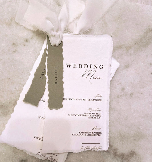 Wedding Menu with Place Name