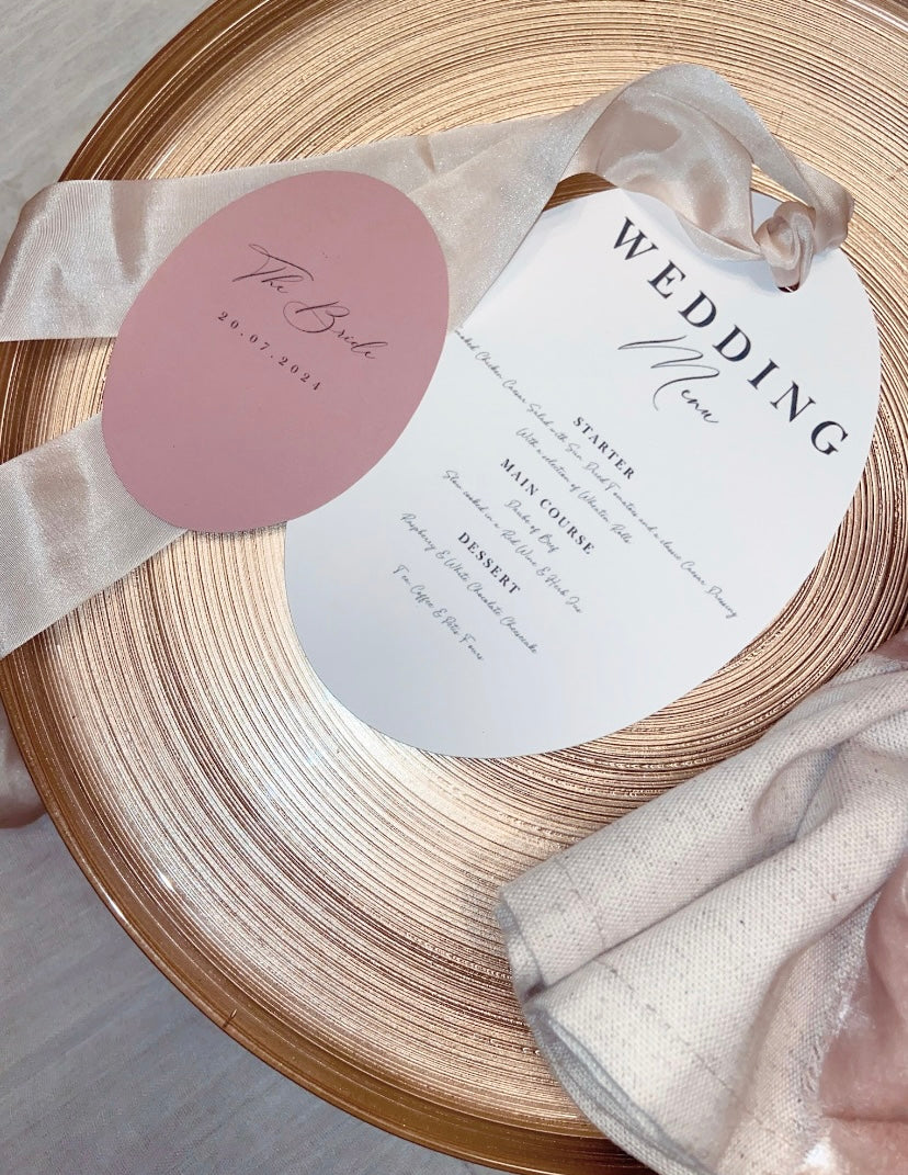 Wedding Oval Place Name & Menu