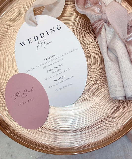 Wedding Oval Place Name & Menu
