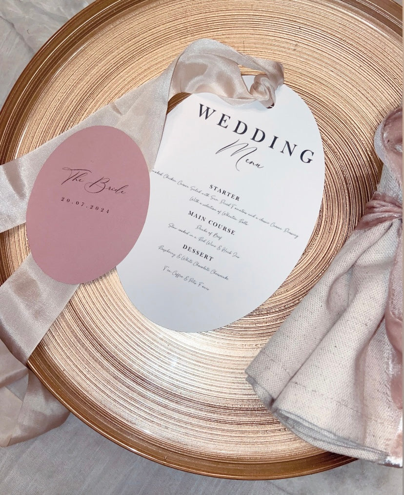 Wedding Oval Place Name & Menu