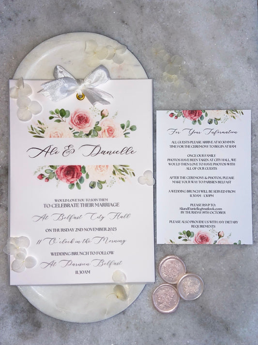 Wedding Invitation with Floral Detail