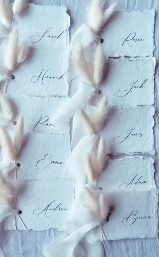 Wedding Place Name Card with Bunny Tail